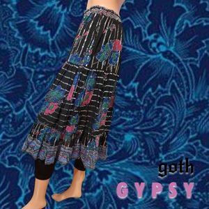 Vintage Skirt with Ruffle and Lurex Stripe